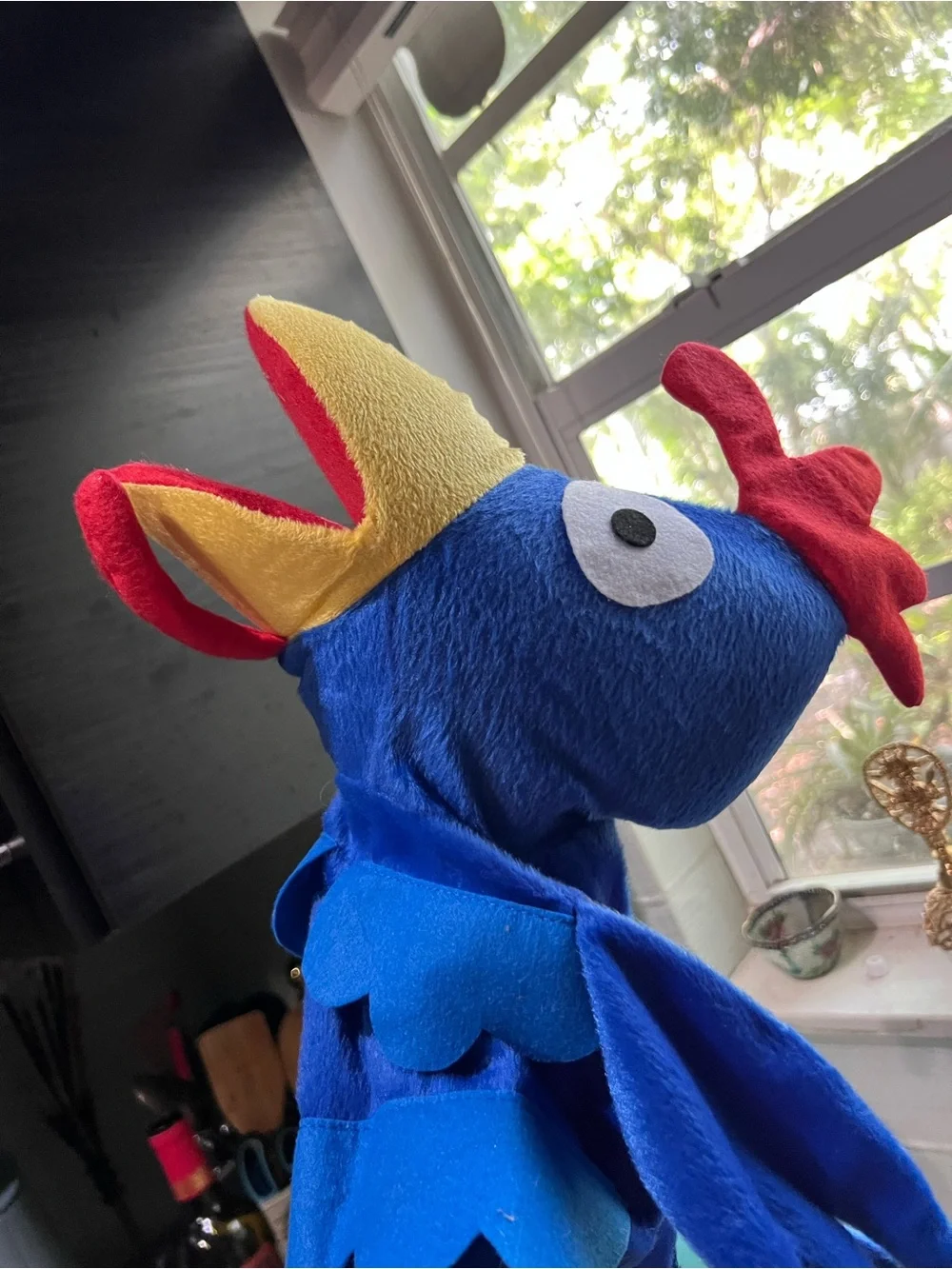 Blue & Yellow Parrot Or Bird Hand Puppet- Childrens Toy